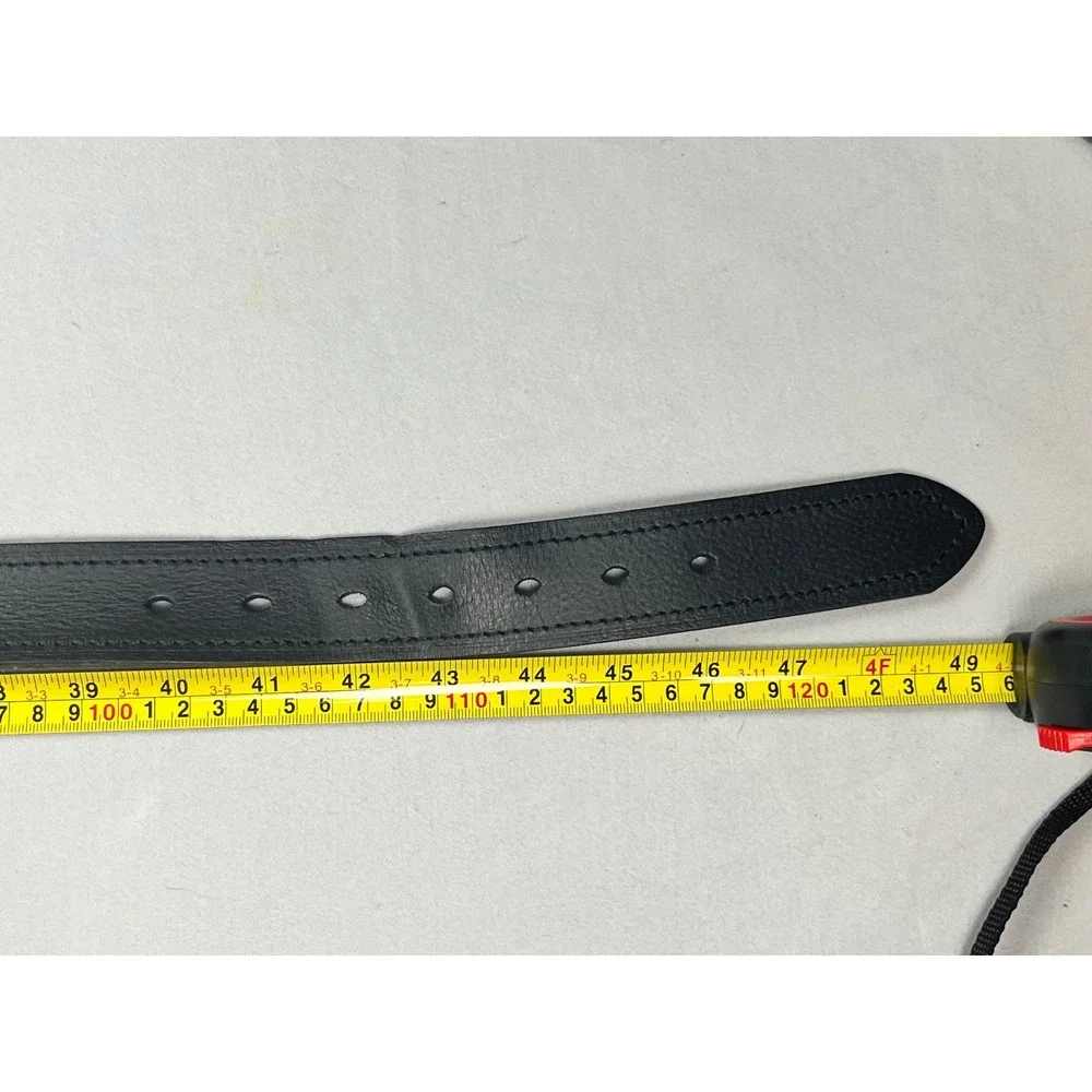 Dickies Mens Black Leather Belt Size 42 Antique Brass Buckle Workwear Casual